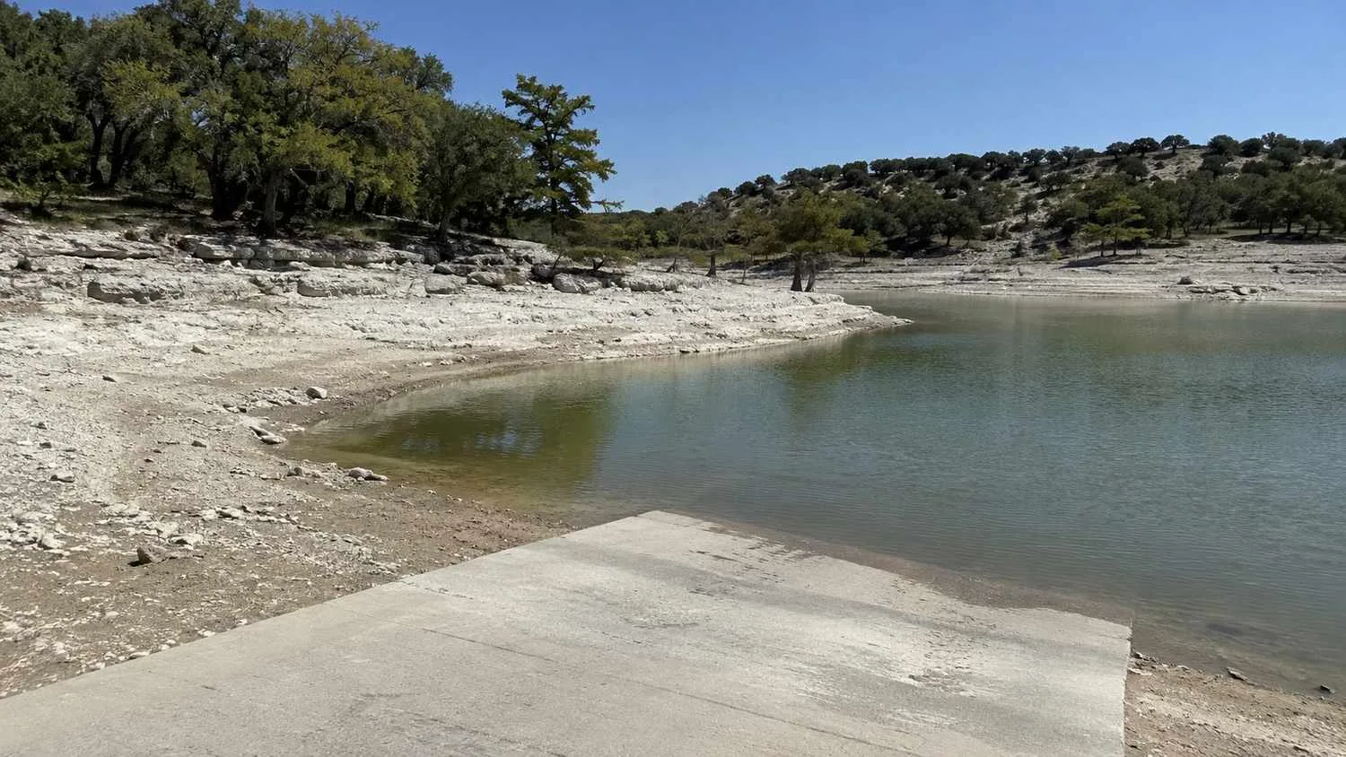 Highland Lakes reservoir storage level in Central Texas.