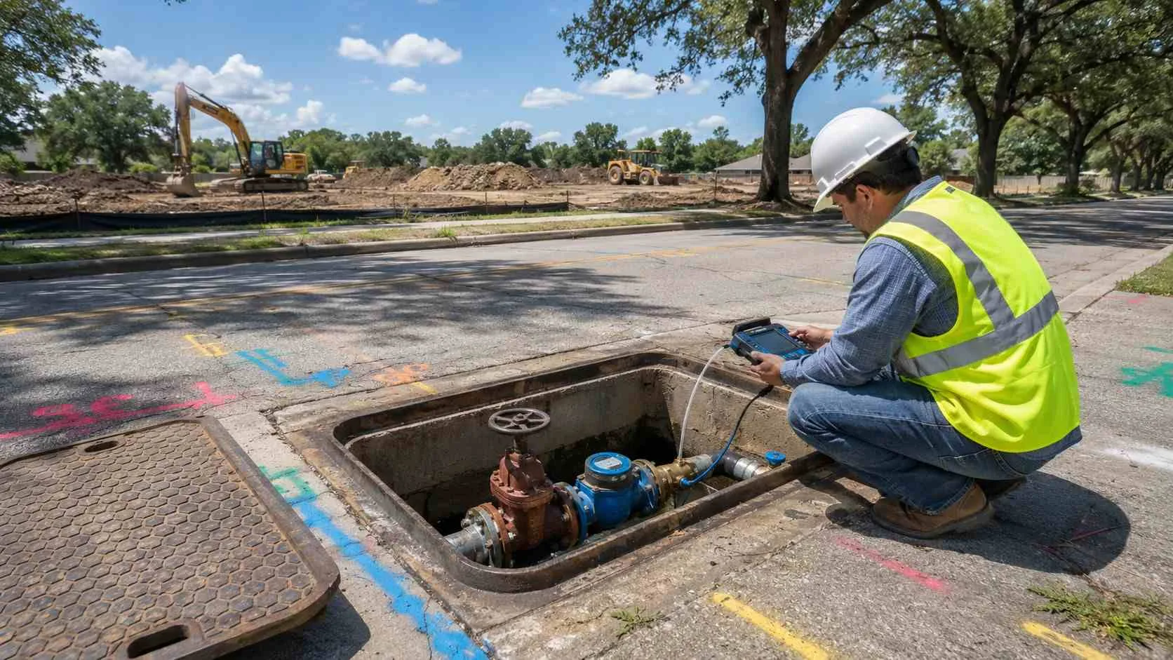 West Houston utility service extension evaluation at development site with existing certified provider infrastructure.