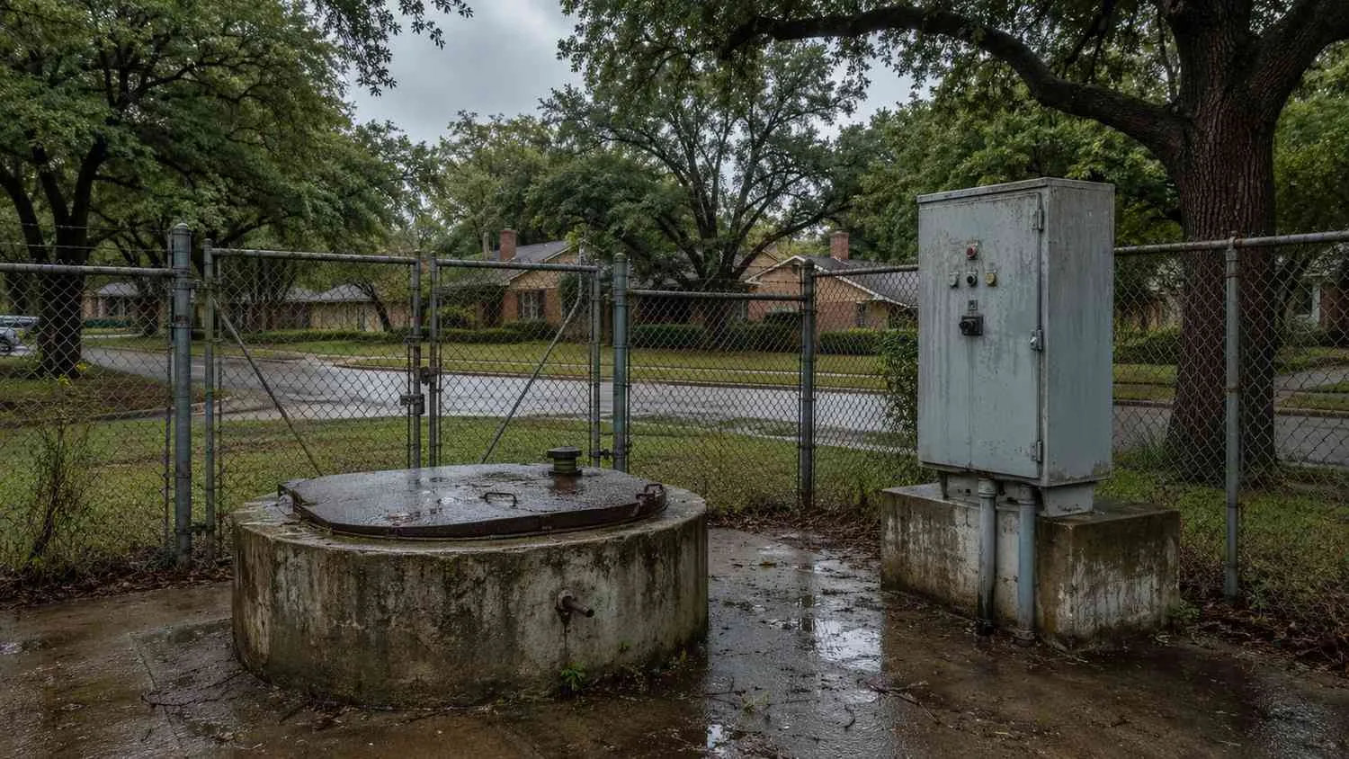 Lift station serving older Dallas watershed collection system.