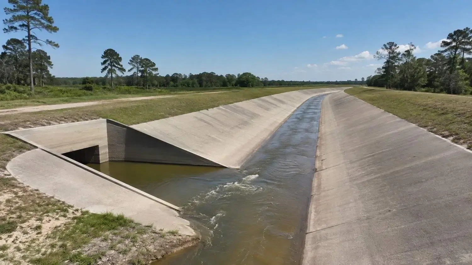 Harris County Flood Control District bayou channel and detention infrastructure.