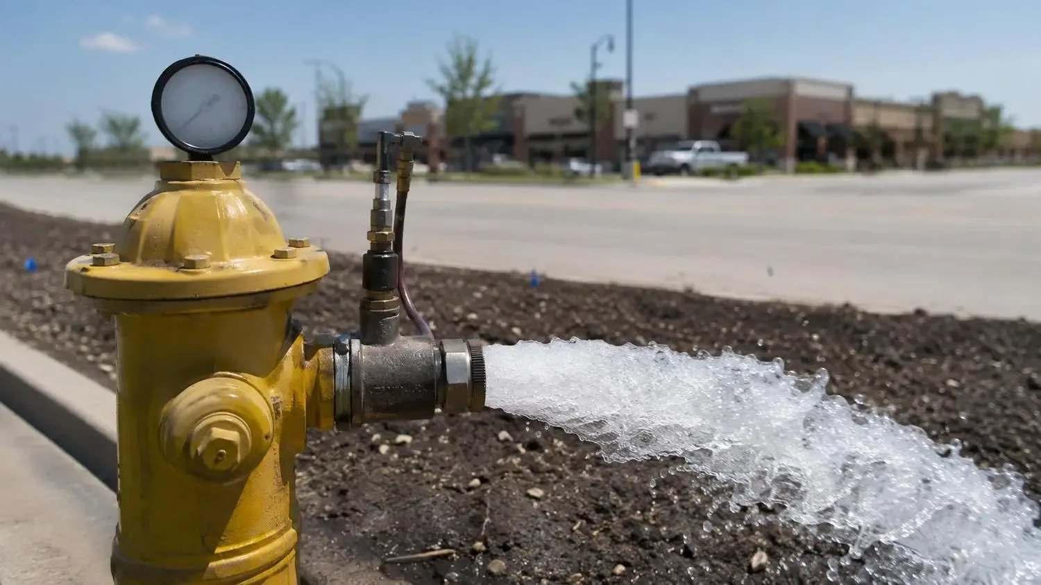 Fire hydrant flow test on Dallas area water main.