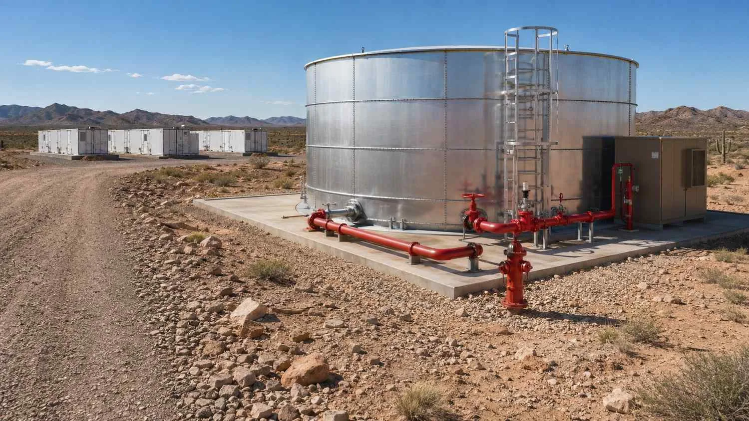 Fire water storage at an Arizona battery energy storage site