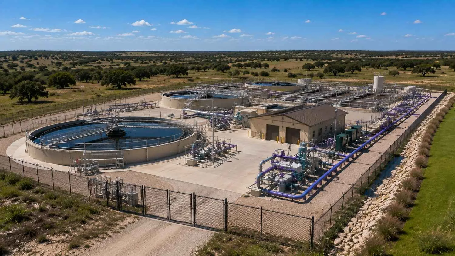 Texas water reclamation facility operational on reuse authorization.