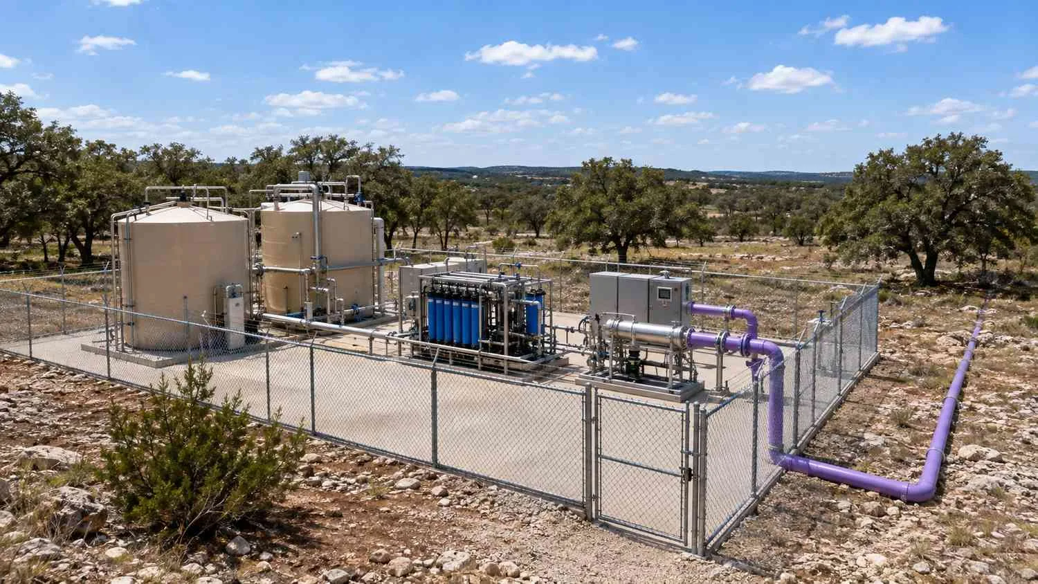 Reclaimed water treatment facility producing Type I effluent in Central Texas.
