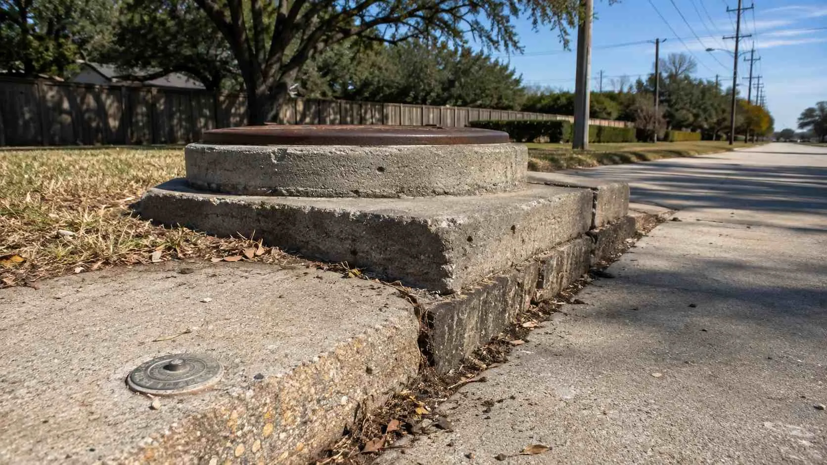 Houston area land subsidence markers showing historical ground level loss from groundwater withdrawal.