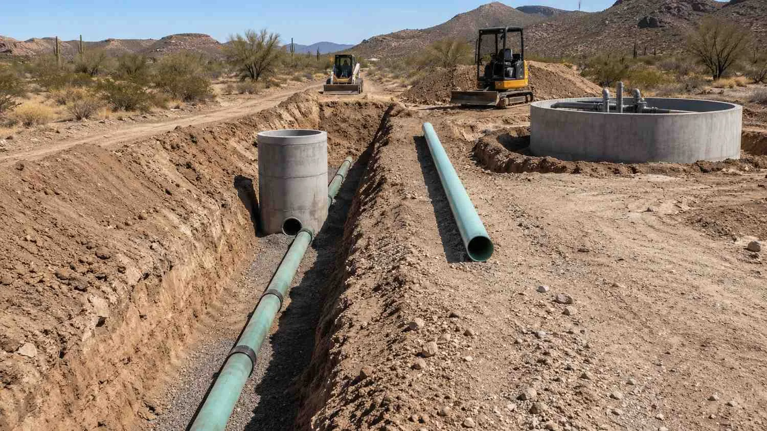 Sewer collection system construction in Arizona